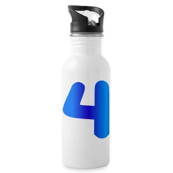 4 ans anniversaire bleu - Gourde avec paille intégrée - blanc - Droite