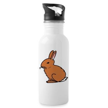 Rabbit - Water bottle with straw - white - Right