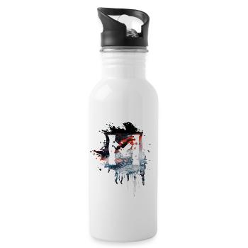 M - Trinkflasche mit integriertem Trinkhalm - Weiß - Rechts
