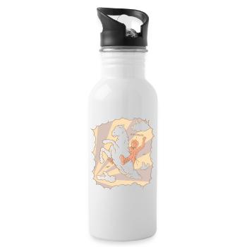 Far west, far above - Water bottle with straw - white - Right