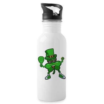 Padel Shamrock St Patricks Day for Kids Padel Play - Water bottle with straw - white - Right
