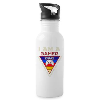Je suis un papa gamer - Gourde avec paille intégrée - blanc - Droite