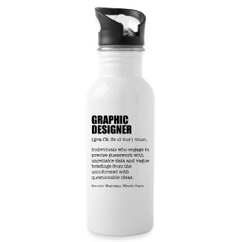 Graphic Designer Funny Dictionary Definition - Trinkflasche mit integriertem Trinkhalm - Weiß - Rechts