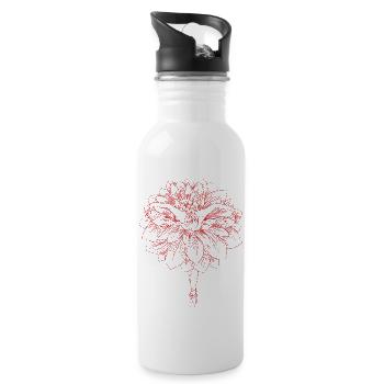 fleur danseuse rouge - Gourde avec paille intégrée - blanc - Droite