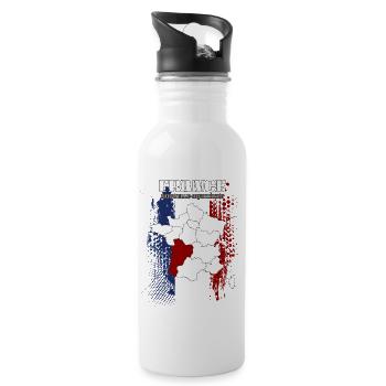 Nouvelle Aquitaine - Water bottle with straw - white - Right