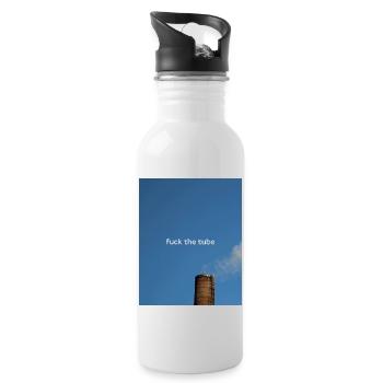 fuck the tube 2 4 copy - Water bottle with straw - white - Right