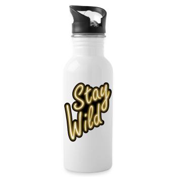 Stay Wild - Trinkflasche mit integriertem Trinkhalm - Weiß - Rechts