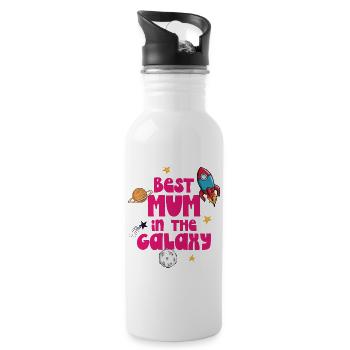 Best Mum in the Galaxy - Water bottle with straw - white - Right