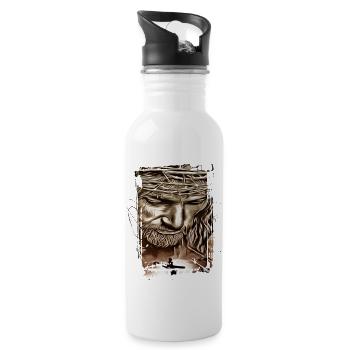 Jesus Mary Mother of Jesus Madonna Mary Marianna - Water bottle with straw - white - Right