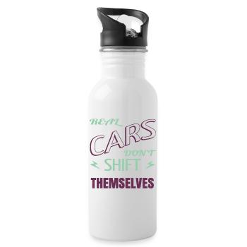 Technician Gift Automobile Awesome Statement Bday - Water bottle with straw - white - Right