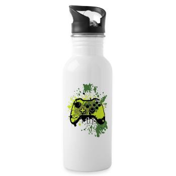 Cool Gaming Controller for Gamers - Water bottle with straw - white - Right