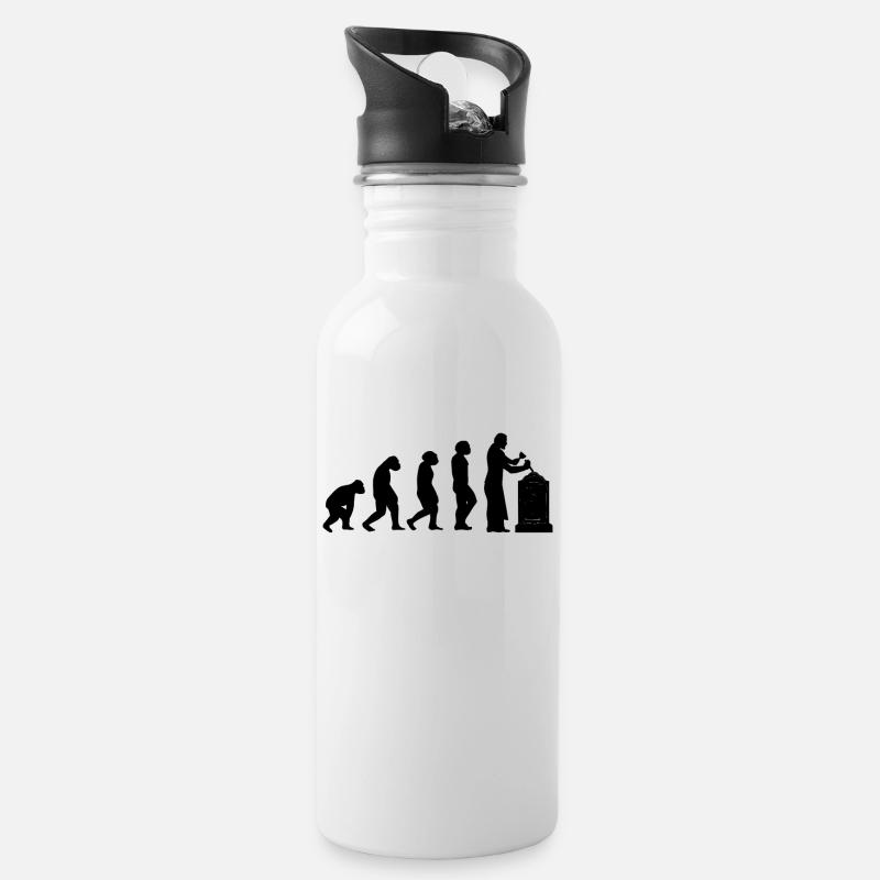 Bildhauer Handwerker Steinbildhauer Grabsteine - Trinkflasche mit integriertem Trinkhalm - Weiß