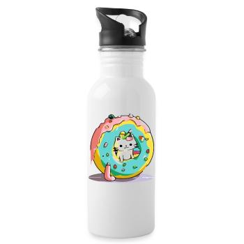 Donutcat - Water bottle with straw - white - Right