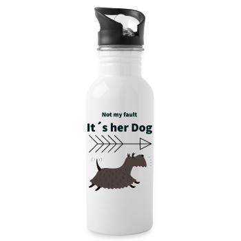 Hunde-Alibi - Trinkflasche mit integriertem Trinkhalm - Weiß - Rechts