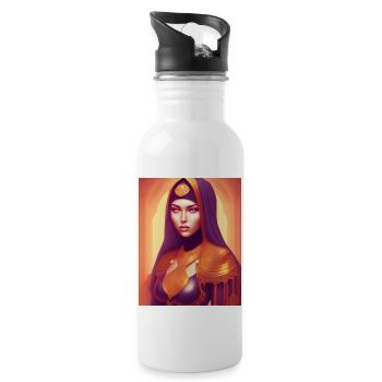 Arab Woman History 3 - Trinkflasche mit integriertem Trinkhalm - Weiß - Rechts