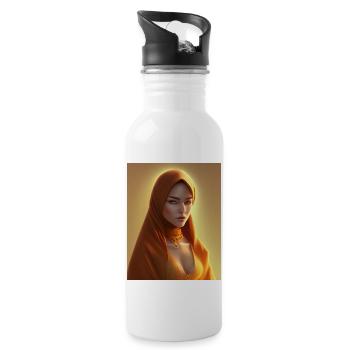 Arab Woman History 1 - Trinkflasche mit integriertem Trinkhalm - Weiß - Rechts