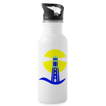 leuchtturm - Trinkflasche mit integriertem Trinkhalm - Weiß - Rechts
