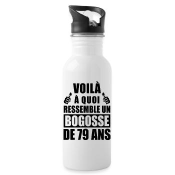 bogosse de 79 ans / cadeau anniversaire 79 ans - Gourde avec paille intégrée - blanc - Droite