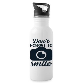 Don ́t forget to Smile - Water bottle with straw - white - Right