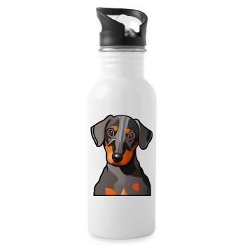 Motif graphique Dachshund Design - Gourde avec paille intégrée - blanc - Droite