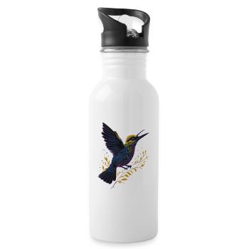 Nature Lovers - Charming Hummingbird - Trinkflasche mit integriertem Trinkhalm - Weiß - Rechts