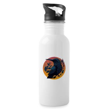 Nature Lovers - Charming Hummingbird - Trinkflasche mit integriertem Trinkhalm - Weiß - Rechts