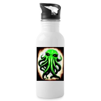 Octopus #003 - Trinkflasche mit integriertem Trinkhalm - Weiß - Rechts