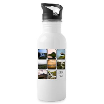 Iceland Travel - Water bottle with straw - white - Right