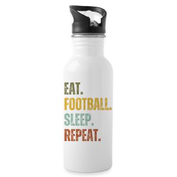 EAT FOOTBALL SLEEP REPEAT - Water bottle with straw - white - Right