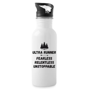 Ultra Runnner - Intrépide. Implacable. Imparable. - Gourde avec paille intégrée - blanc - Droite