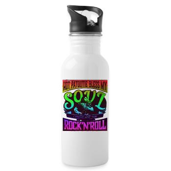 Hot Patootie Bless My Soul Eddie RHPS Regenbogen - Trinkflasche mit integriertem Trinkhalm - Weiß - Rechts