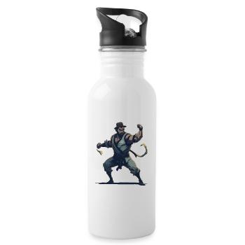 Jew Jitsu Hilarious Jiu Jitsu Pun Martial Arts - Trinkflasche mit integriertem Trinkhalm - Weiß - Rechts