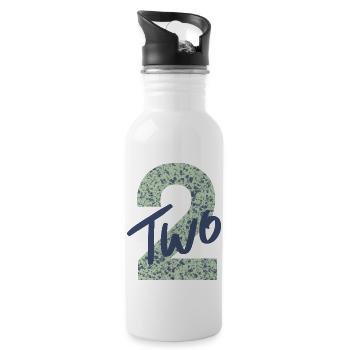 Number / Two / 2 / Birthday / Second / Number - Water bottle with straw - white - Right