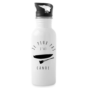 canoe - Je peux pas j'ai canoë - aventurier d'eau - Gourde avec paille intégrée - blanc - Droite