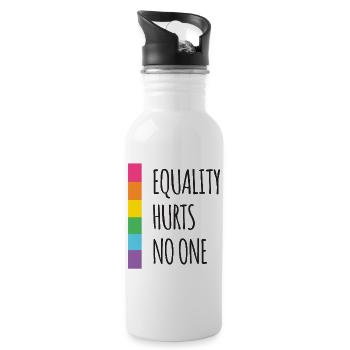 Pride Month - Equality Hurts No One - Water bottle with straw - white - Right