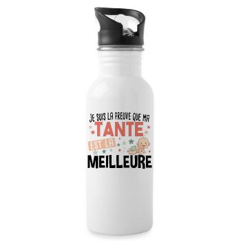 Tante Bébé Cadeau Nourrisson Naissance - Gourde avec paille intégrée - blanc - Droite