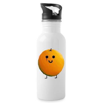 Orange - Trinkflasche mit integriertem Trinkhalm - Weiß - Rechts