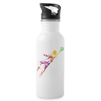 Torwart Skizze - Trinkflasche mit integriertem Trinkhalm - Weiß - Rechts