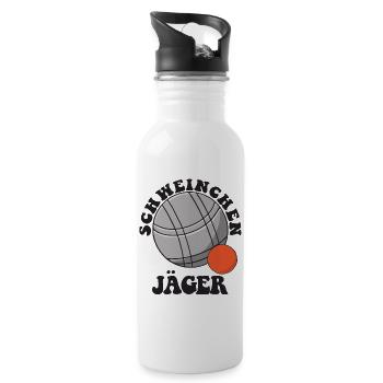 Boule Spruch Kugeln für Bouler Boccia Spiel - Trinkflasche mit integriertem Trinkhalm - Weiß - Rechts