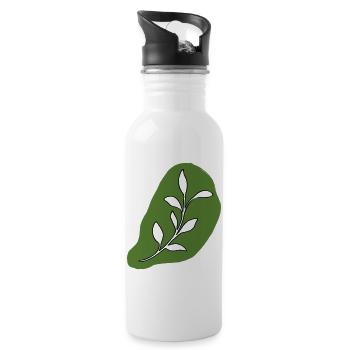 Leaves - Water bottle with straw - white - Right