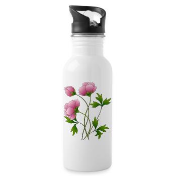 Fleur - Gourde avec paille intégrée - blanc - Droite