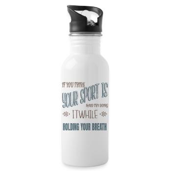 swimming funny funny sayings swimming swim - Trinkflasche mit integriertem Trinkhalm - Weiß - Rechts