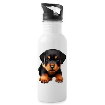 Rottweiler Dog Rottweiler Puppy Dogs Puppy - Water bottle with straw - white - Right