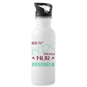 großkatze hauskatze meerkatze zitat seekatze spaß - Trinkflasche mit integriertem Trinkhalm - Weiß - Rechts
