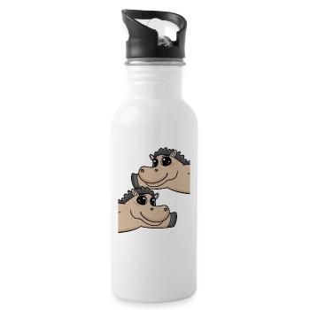 Horse Horses - Water bottle with straw - white - Right