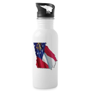 Georgia (USA) | Real Flag | Flag Map - Water bottle with straw - white - Right