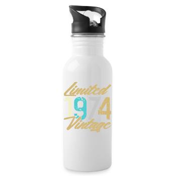 Limited 1974 Vintage Edition - Water bottle with straw - white - Right