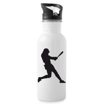 Baseball - Trinkflasche mit integriertem Trinkhalm - Weiß - Rechts