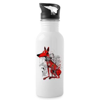 Loko le chien rouge - Gourde avec paille intégrée - blanc - Droite