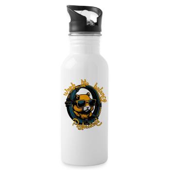 Hamster Professional: Work-Life Balance - Water bottle with straw - white - Right